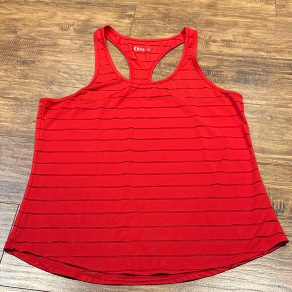 ZYIA Vibrant Red and mesh Havana Striped Tank Top - Picture 1 of 7